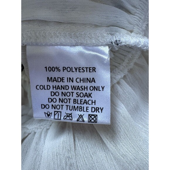 White Fox Tiered Ruffle Semi Sheer Babydoll Camisole Tank Top Sz S Y2K - Picture 5 of 7